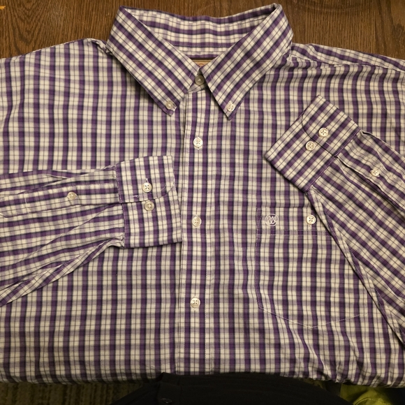 Wrangler Other - Wrangler Men's Purple and White Checkered Shirt Sz 3xlT